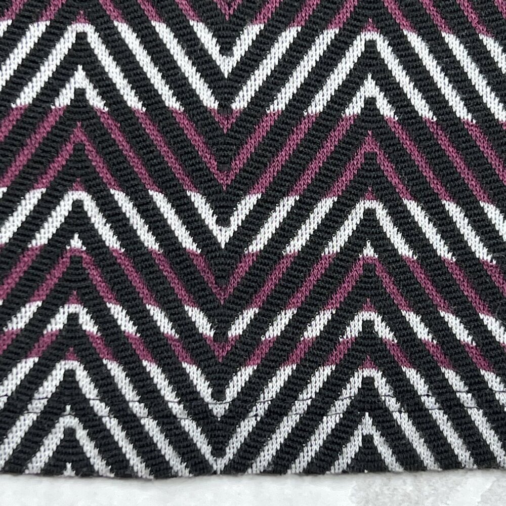 Zara Pullover Knit Jacquard Multi/Burgundy Swing Dress with Chevrons Sz M - NWOT - Picture 4 of 8